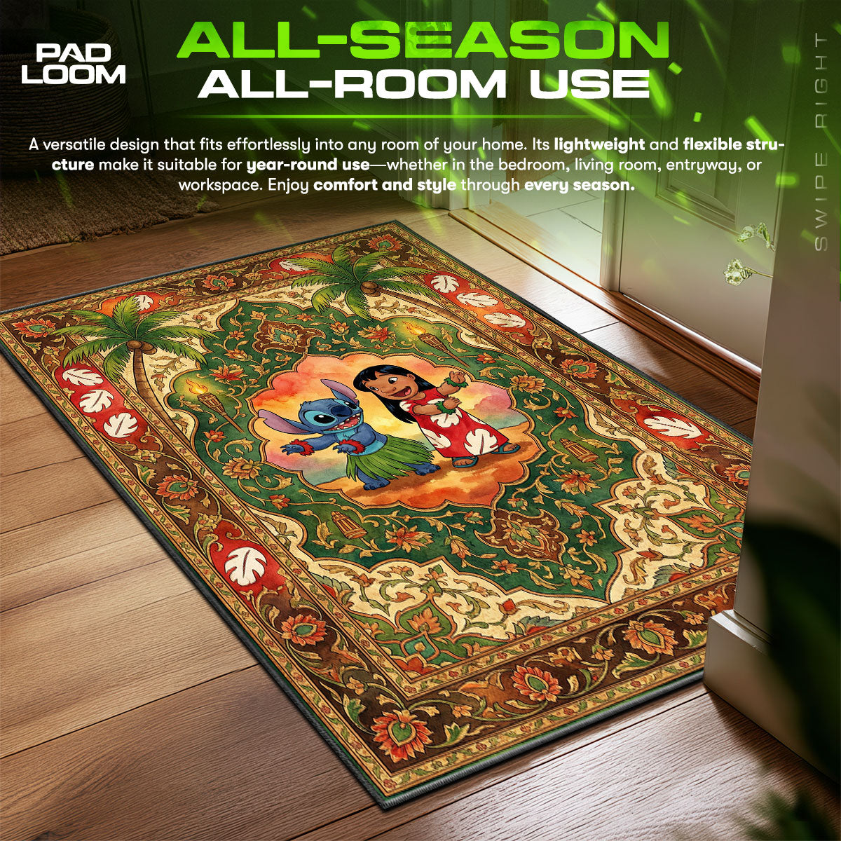 Detailed close-up of Lilo rug pattern