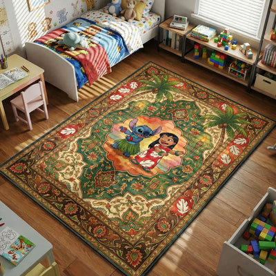 Lilo and Stitch Hula Rug — Cartoon Bedroom Area Rug