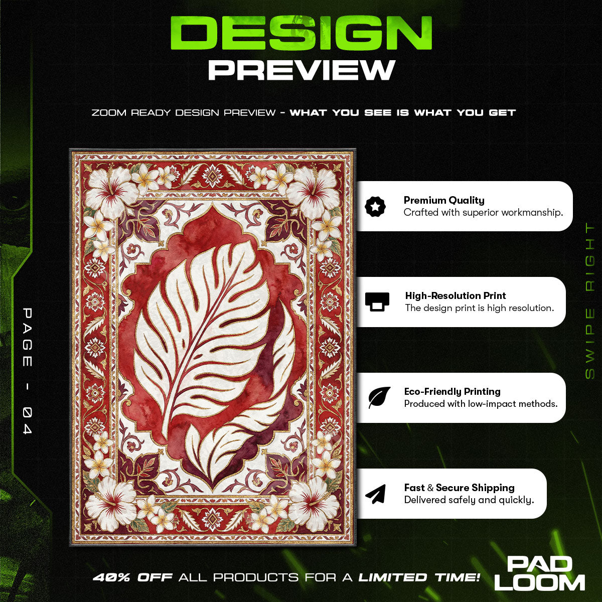 Lilo Leaf themed area rug for home decor fans