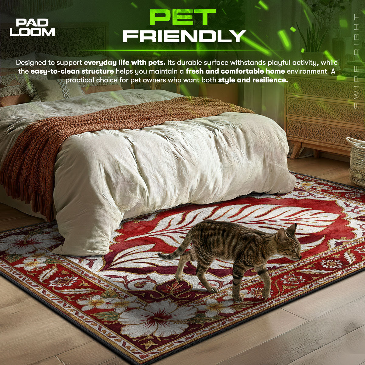 Area character design printed on rug