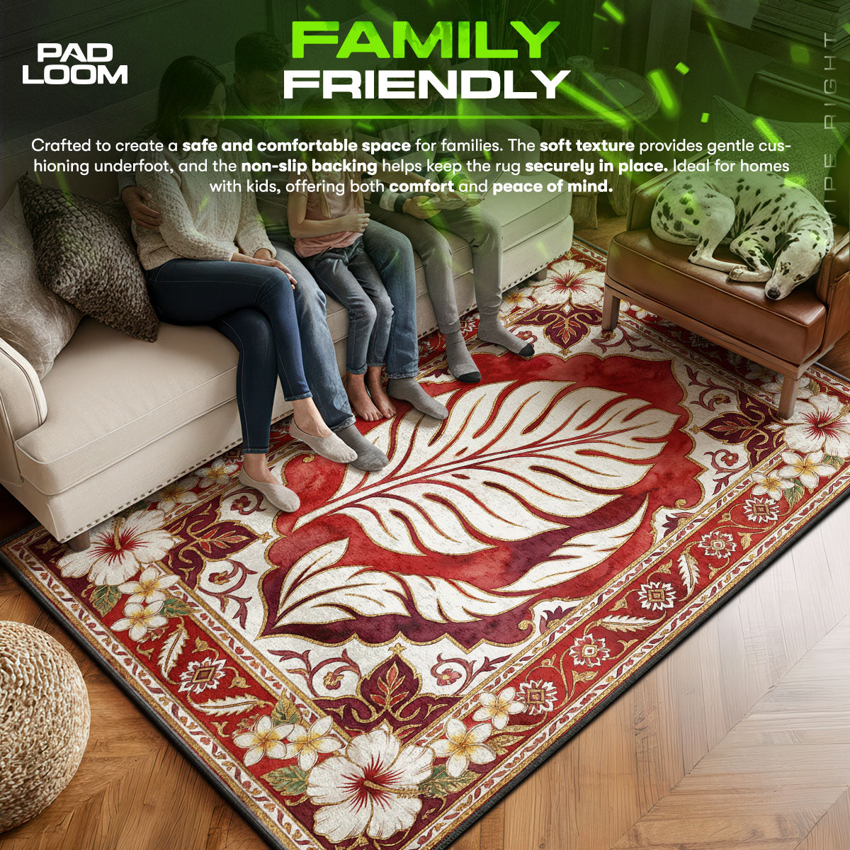 Detailed close-up of Lilo rug pattern