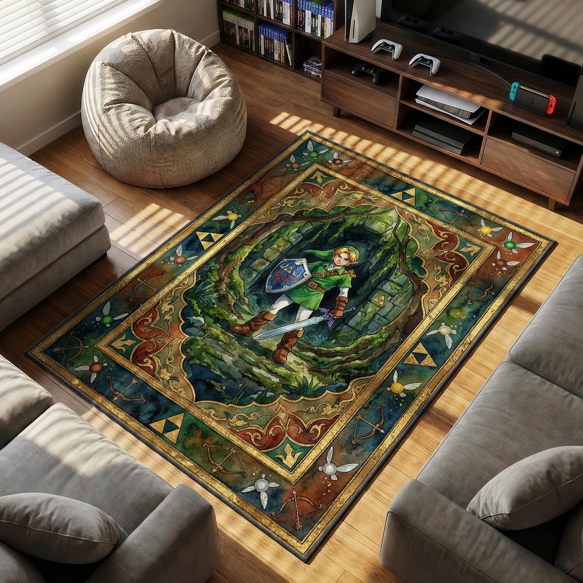 Link Hero Portrait Rug - Zelda Chair Mat