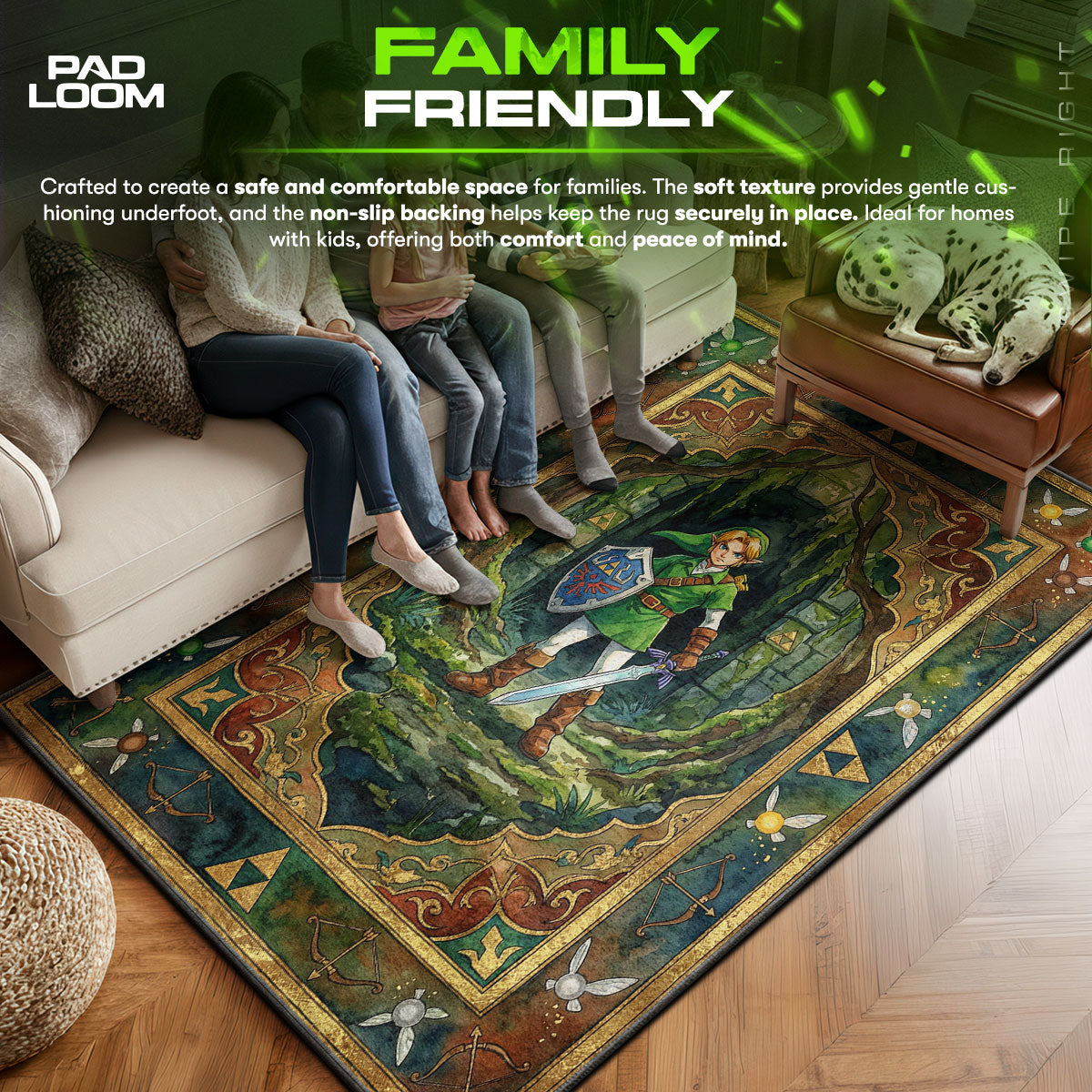 Link Hero Portrait Rug - Zelda Chair Mat