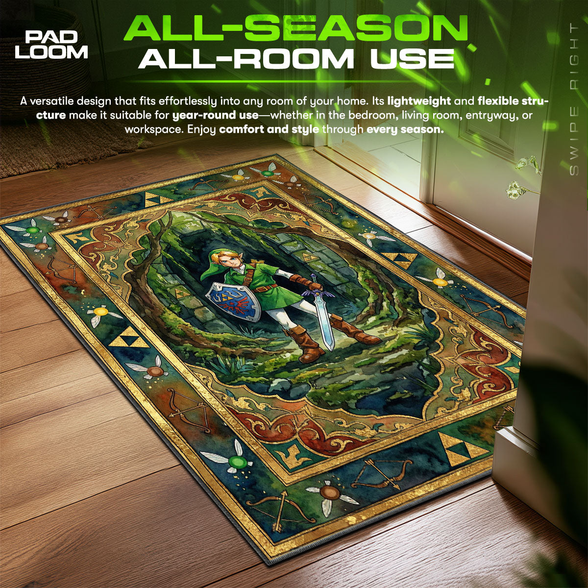 Link Hero Portrait Rug - Zelda Chair Mat