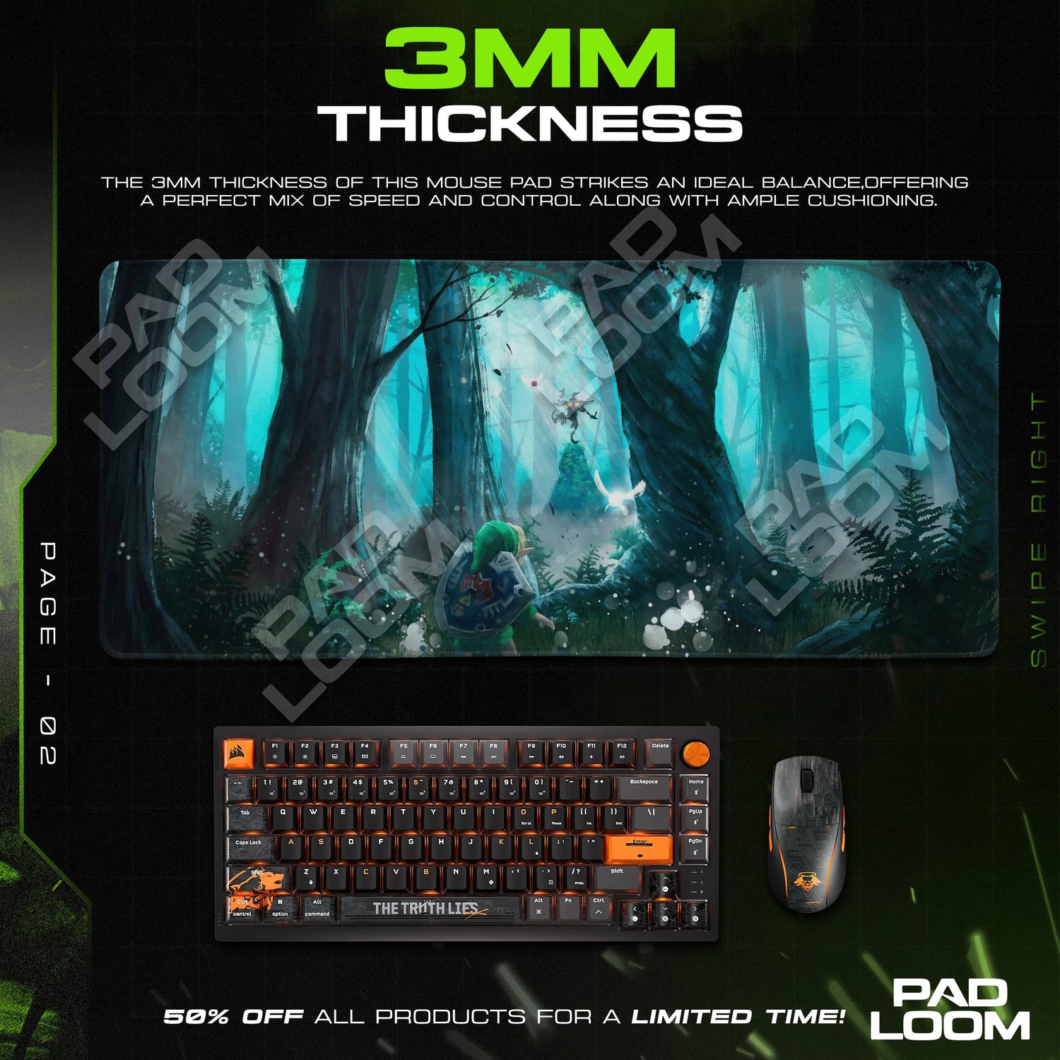 Link Lost Woods Mouse Pad - Zelda Desk Mat