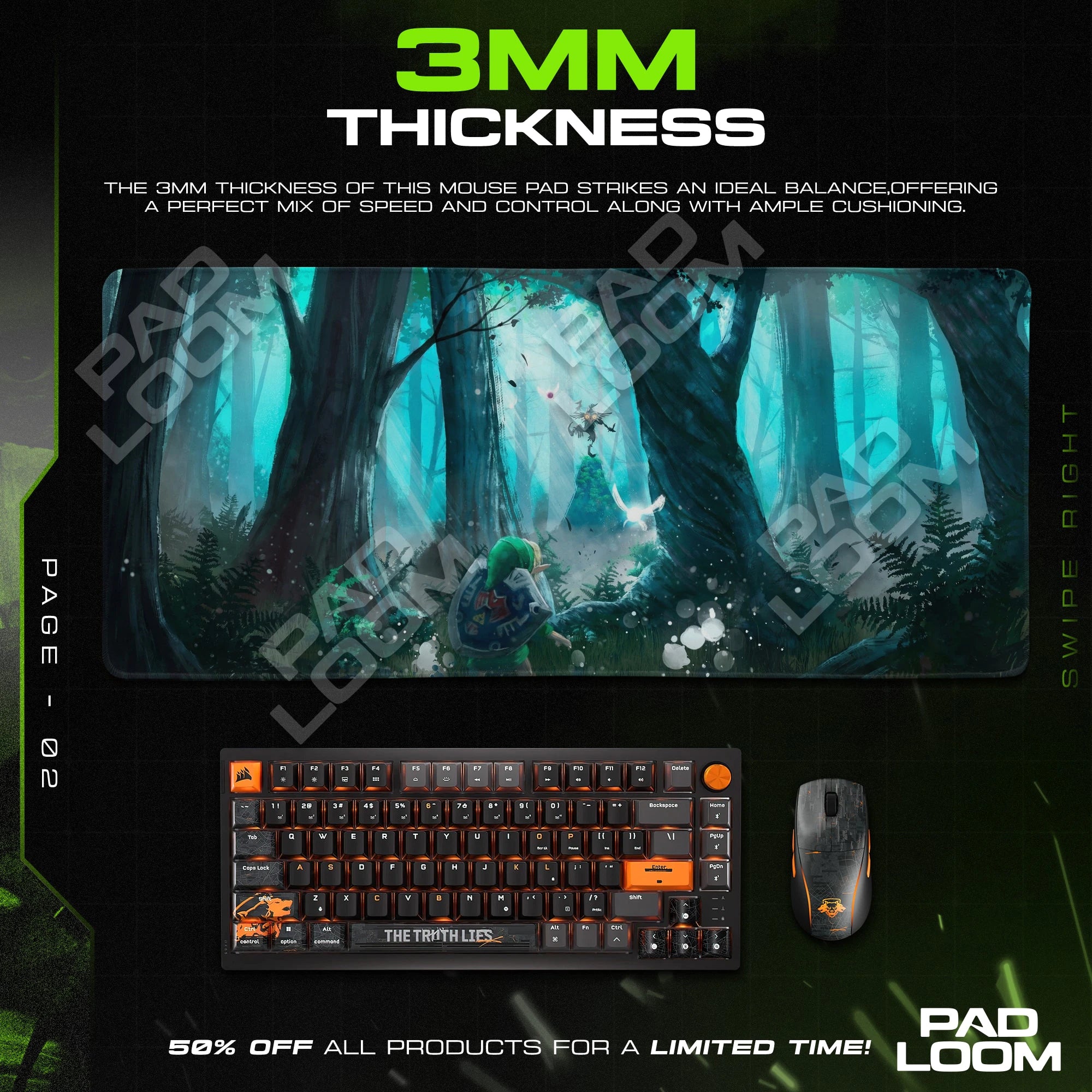 Link Lost Woods Mouse Pad - Zelda Desk Mat