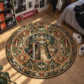 Lion El'Jonson Forest Warhammer 40k round rug in a styled room - Warhammer 40k chair mat