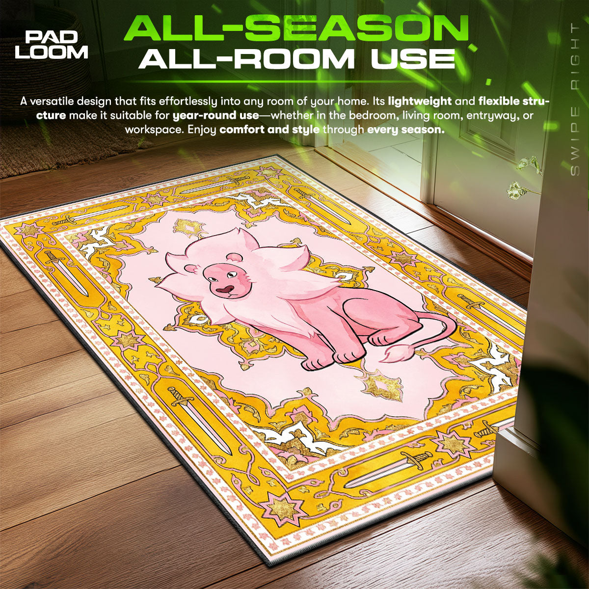 Lion Guardian Steven Universe Cartoon Area fan rug — premium quality print