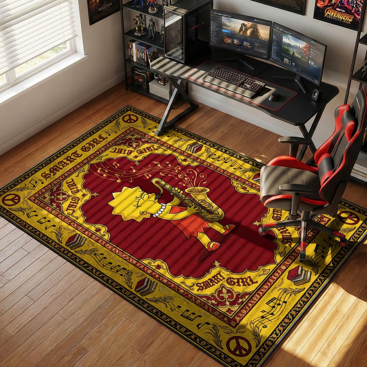 Lisa Smart Girl Sax Simpsons Room rug — main product view