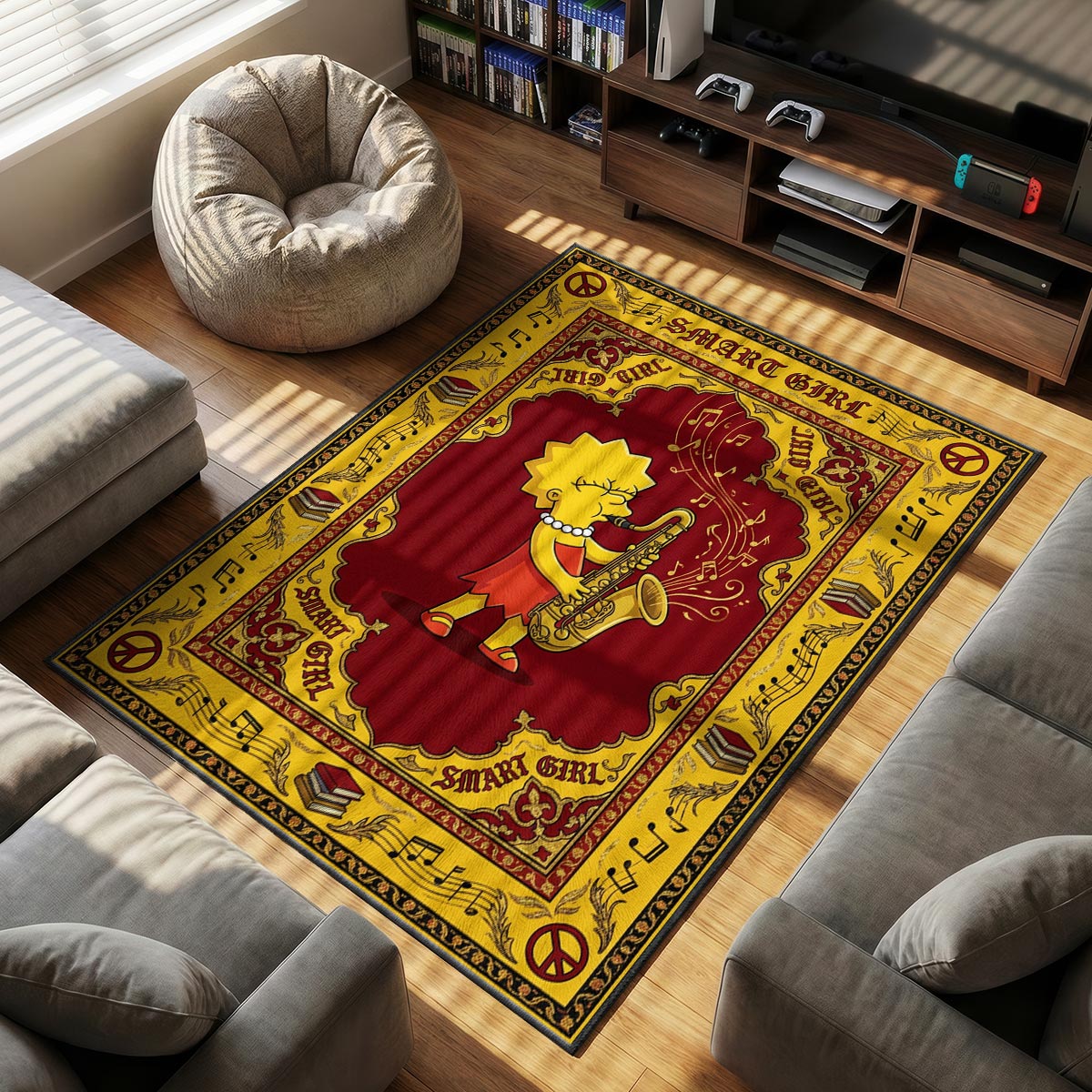 Lisa Smart themed area rug for home decor fans
