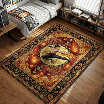 Liu Kang Dragon Fire Rug - Mortal Kombat Chair Mat