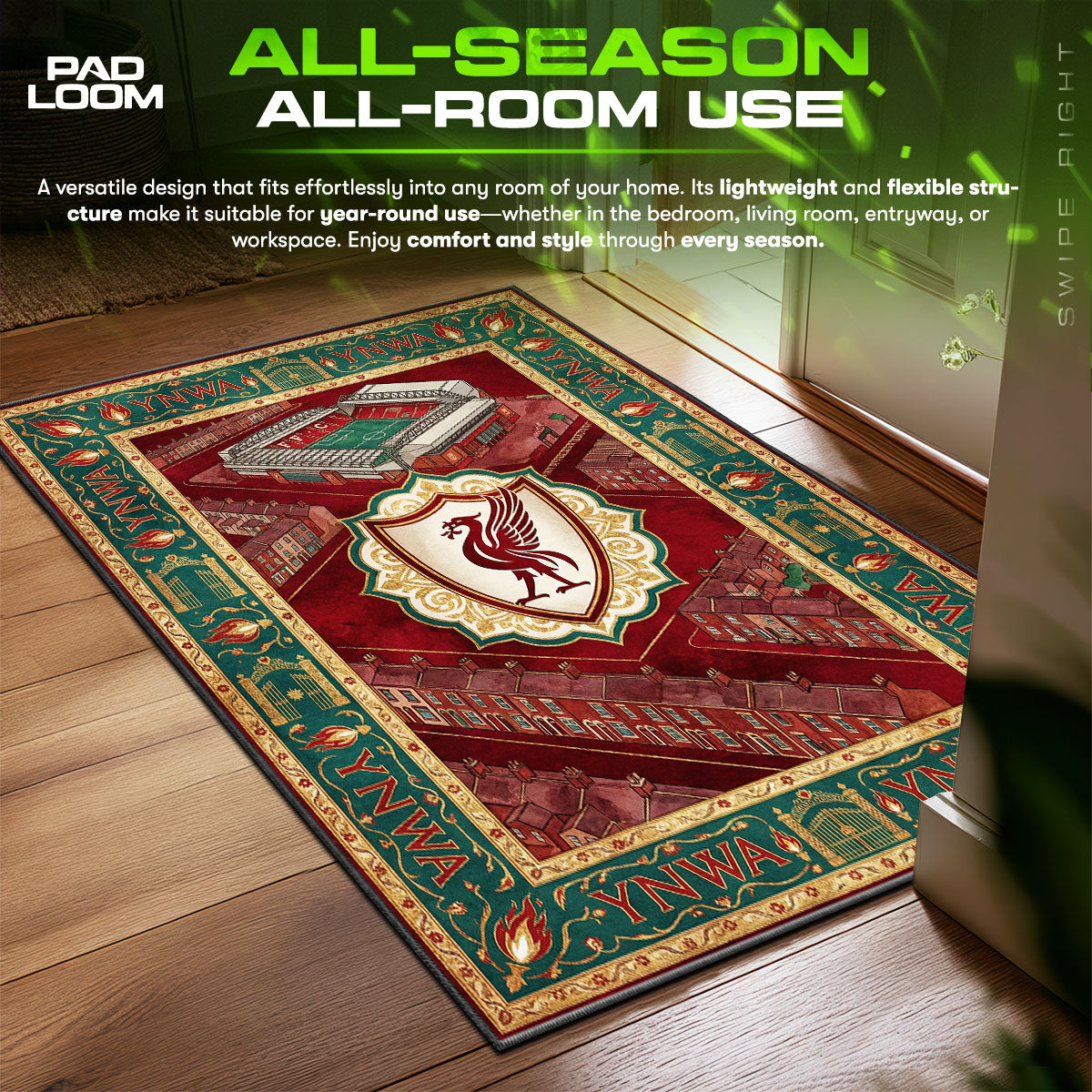 Liverpool FC Anfield Soccer Floor fan rug — premium quality print
