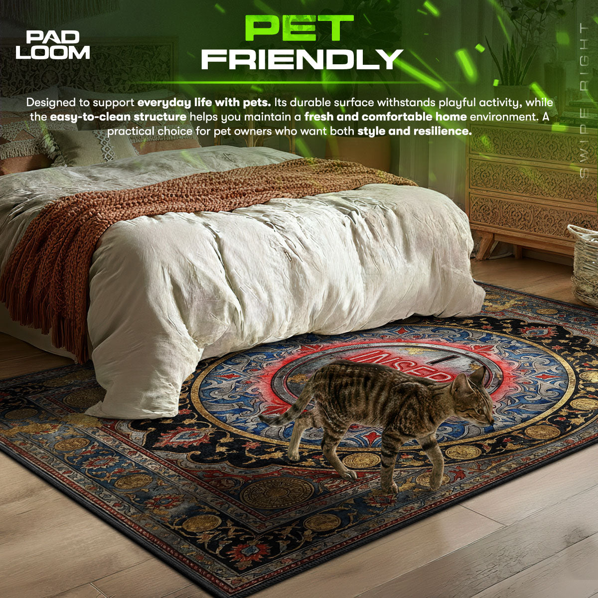 Loading Hourglass themed area rug for home decor fans
