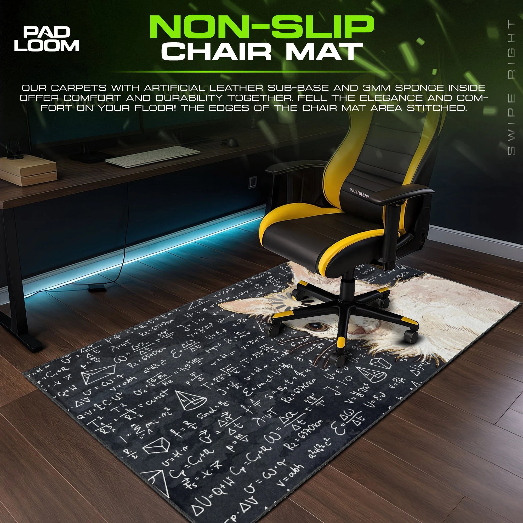 Loading Physics Cat Mouse Pad - Funny Desk Mat