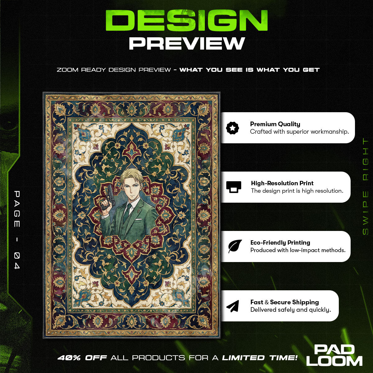 Loid Forger Twilight Spy Rug - Spy x Family Chair Mat