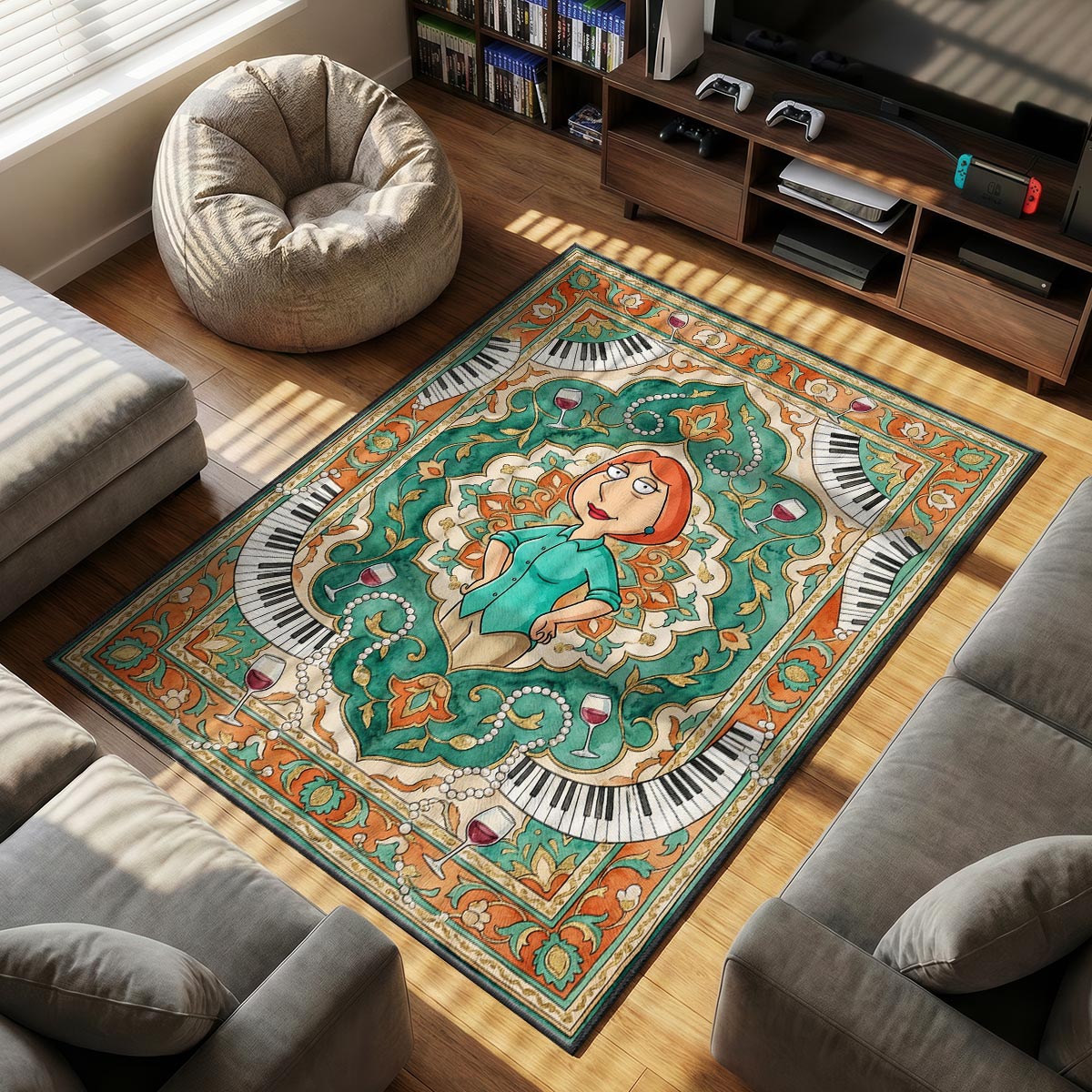 Lois Griffin themed area rug for home decor fans