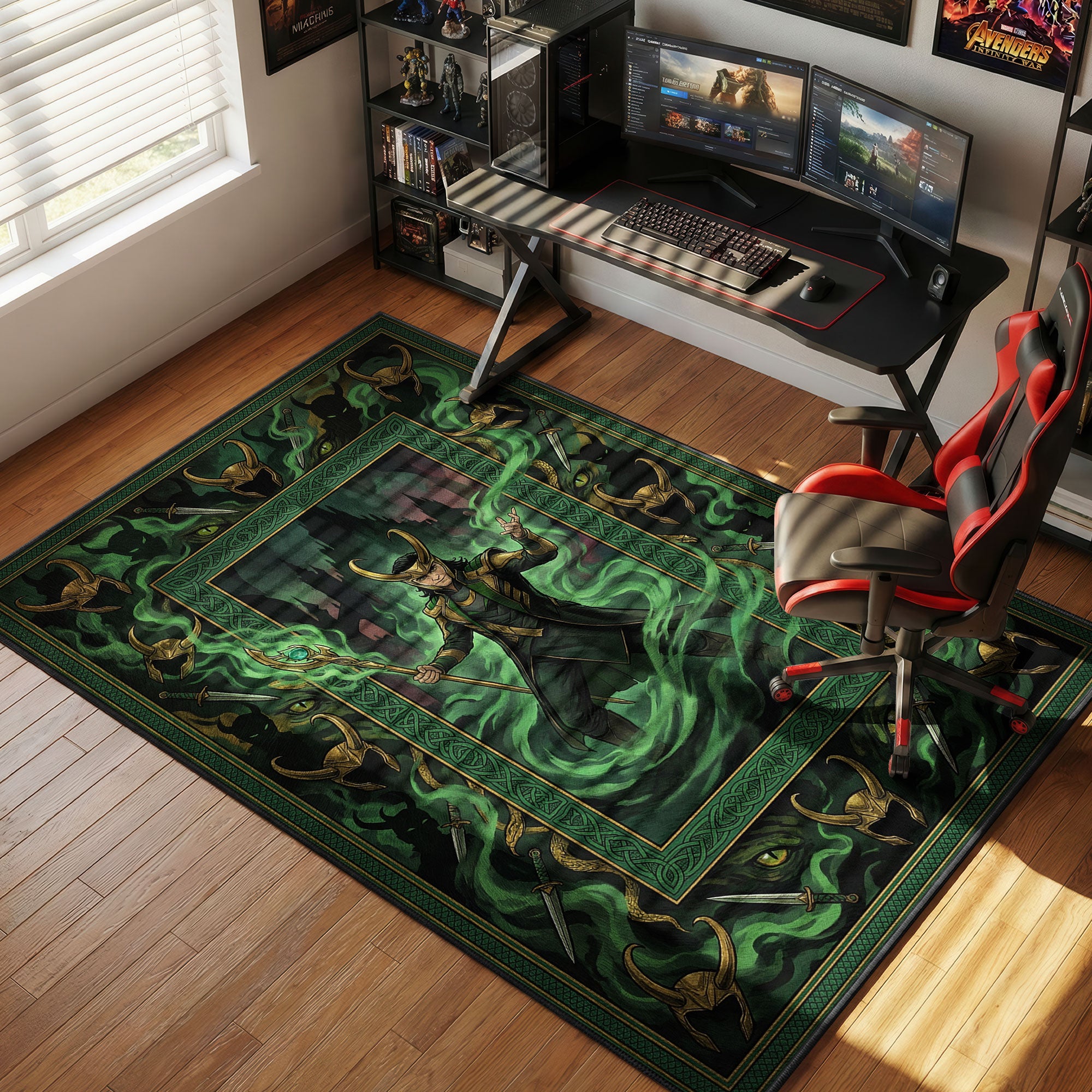 Loki God Mischief Marvel Chair rug — main product view