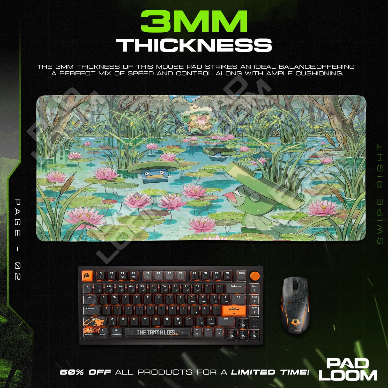 Lombre Lily Marsh Mouse Pad - Pokemon Desk Mat