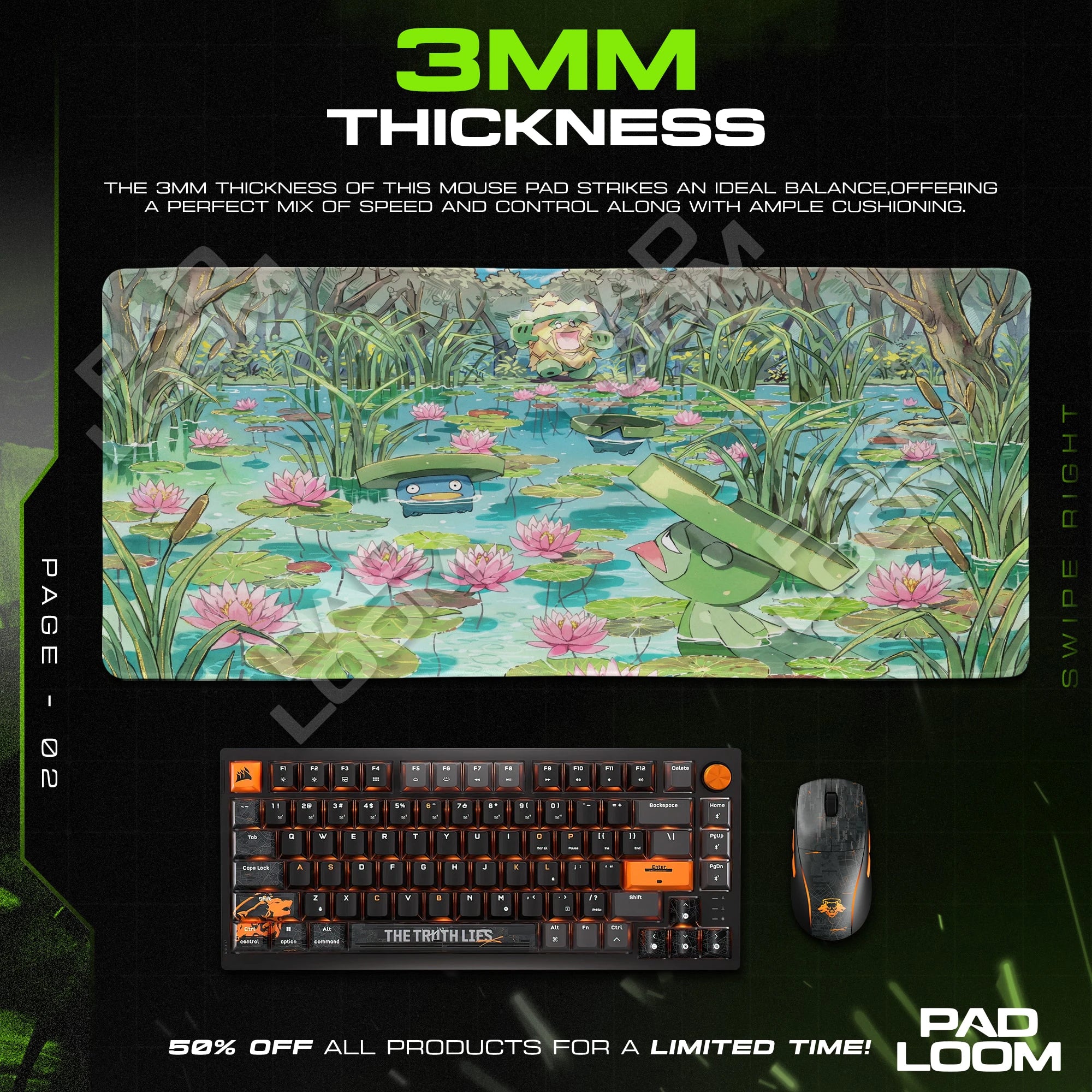 Lombre Lily Marsh Mouse Pad - Pokemon Desk Mat