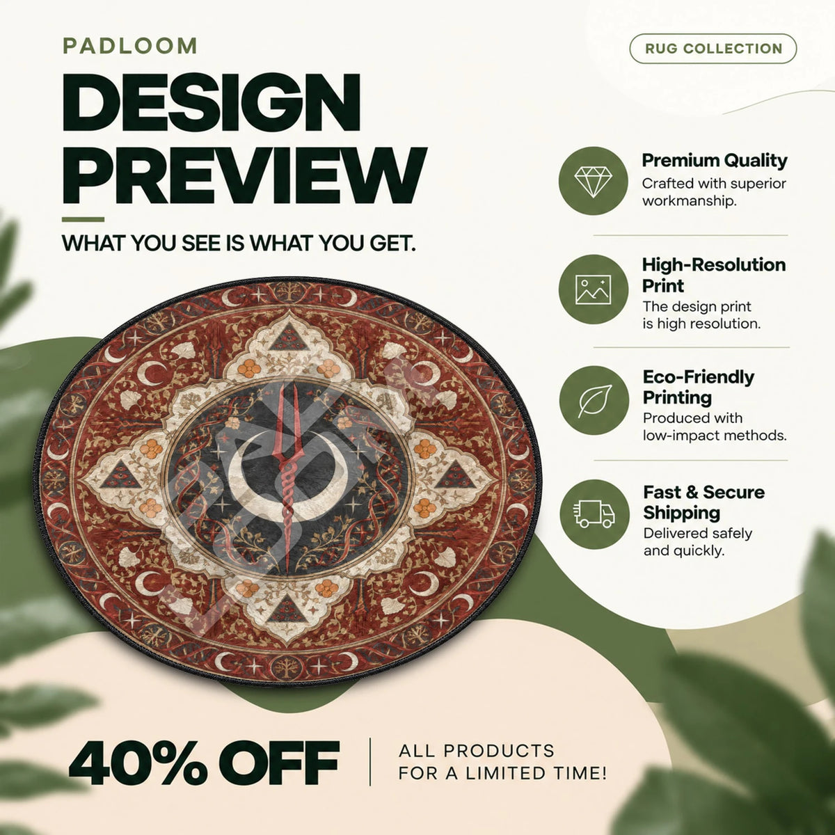 Longinus Crescent Evangelion round rug full design preview