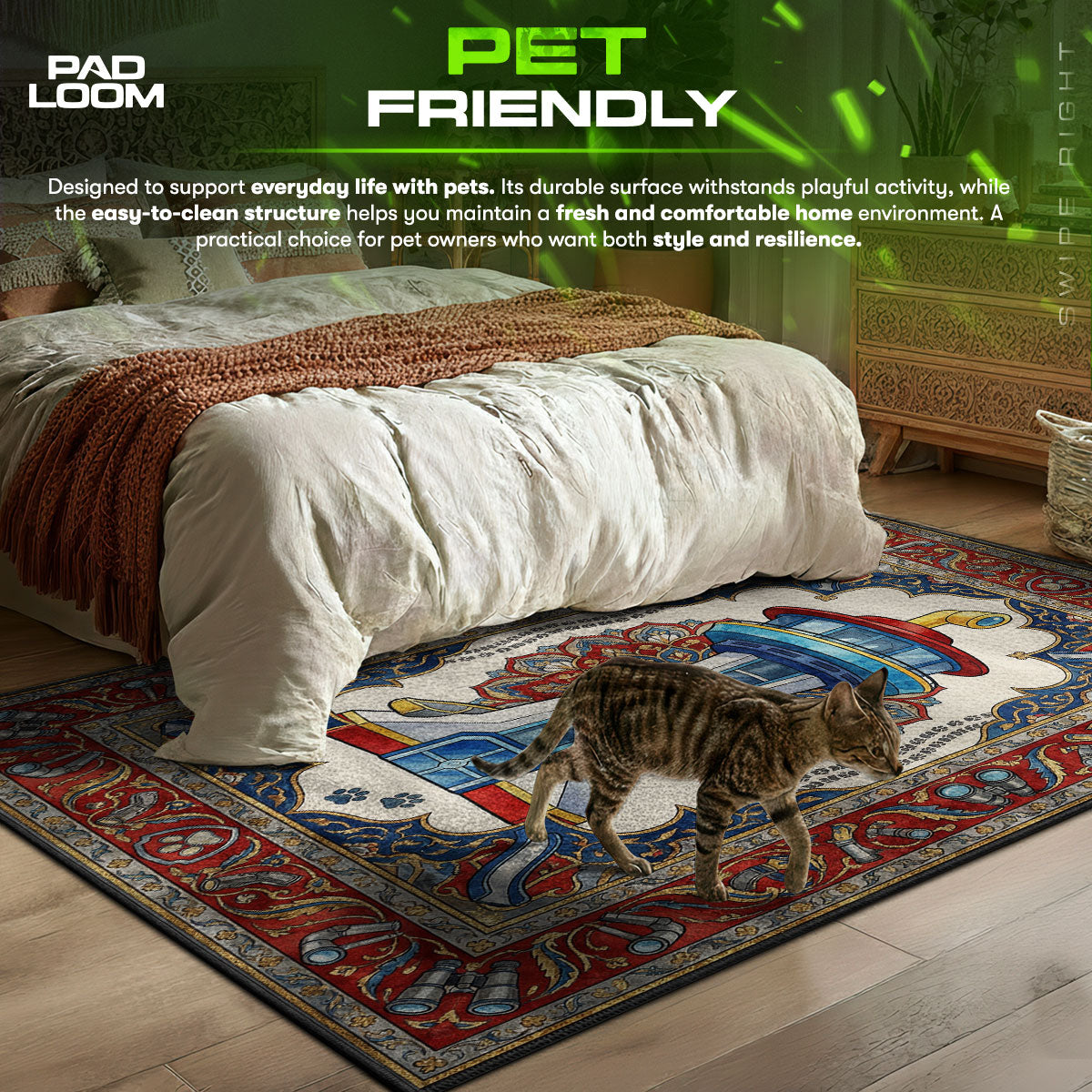 Lookout Tower themed area rug for home decor fans