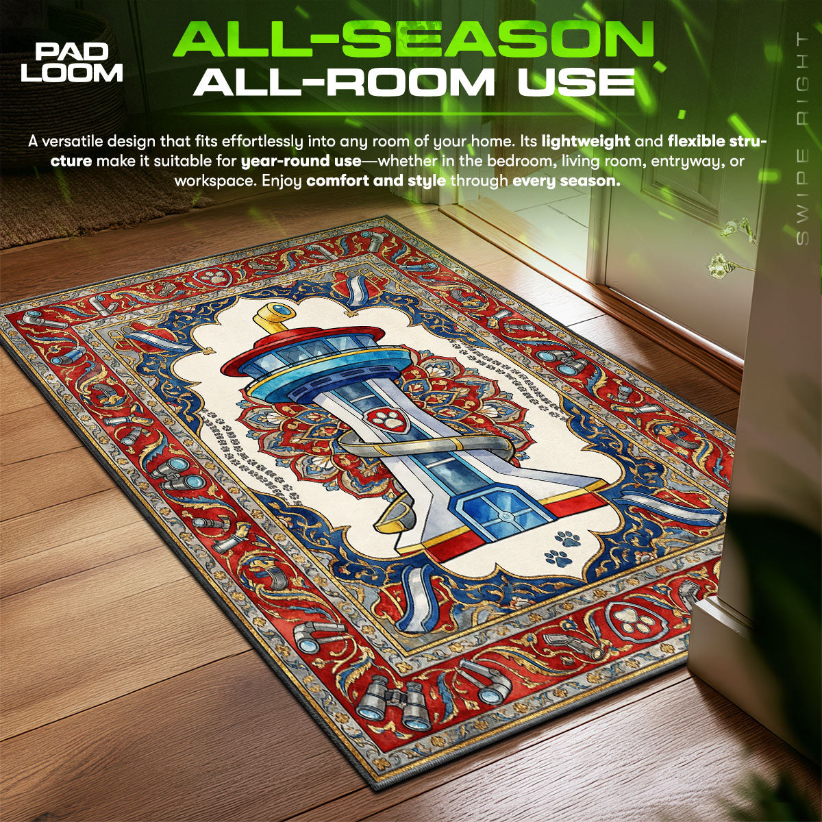Detailed close-up of Lookout rug pattern