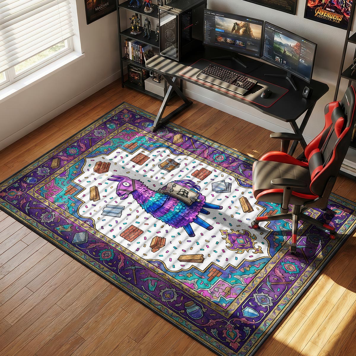 Loot Llama Royal Pattern Rug - Fortnite Chair Mat