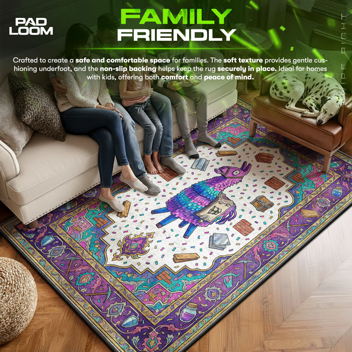 Loot Llama Royal Pattern Rug - Fortnite Chair Mat