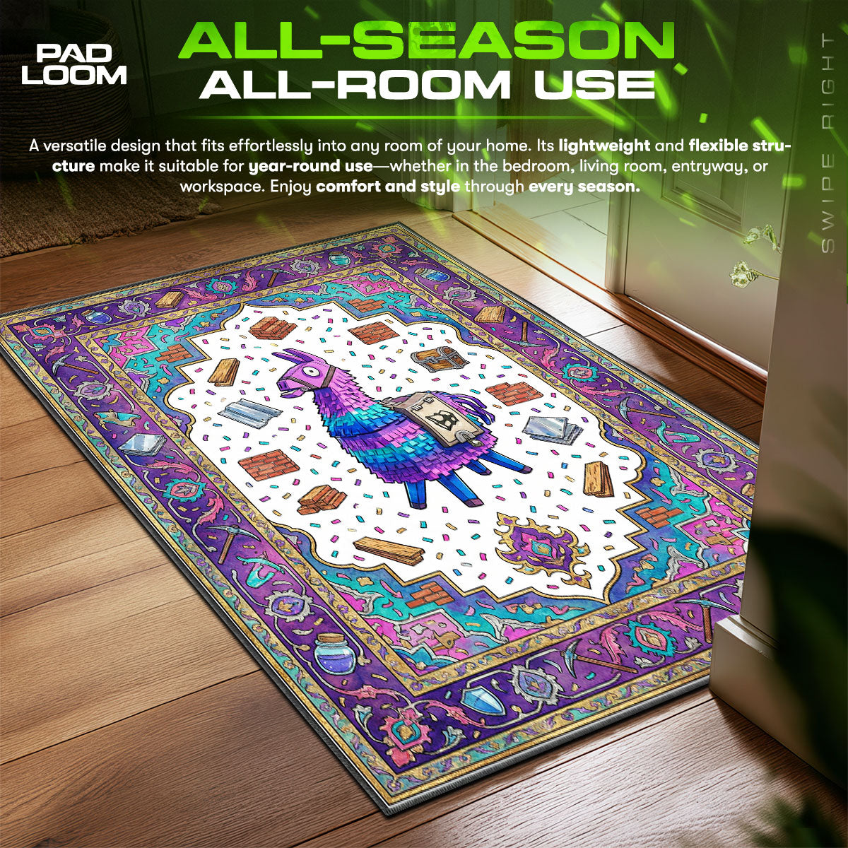 Loot Llama Royal Pattern Rug - Fortnite Chair Mat