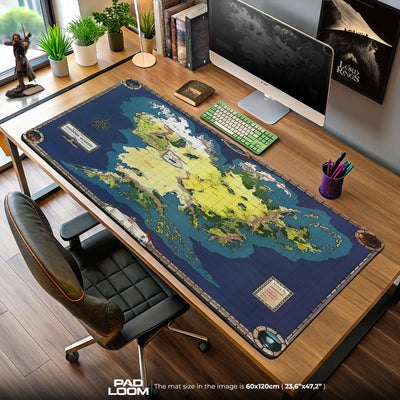 Lord of the Rings Map Mouse Pad, Middle Earth Gaming Desk Mat