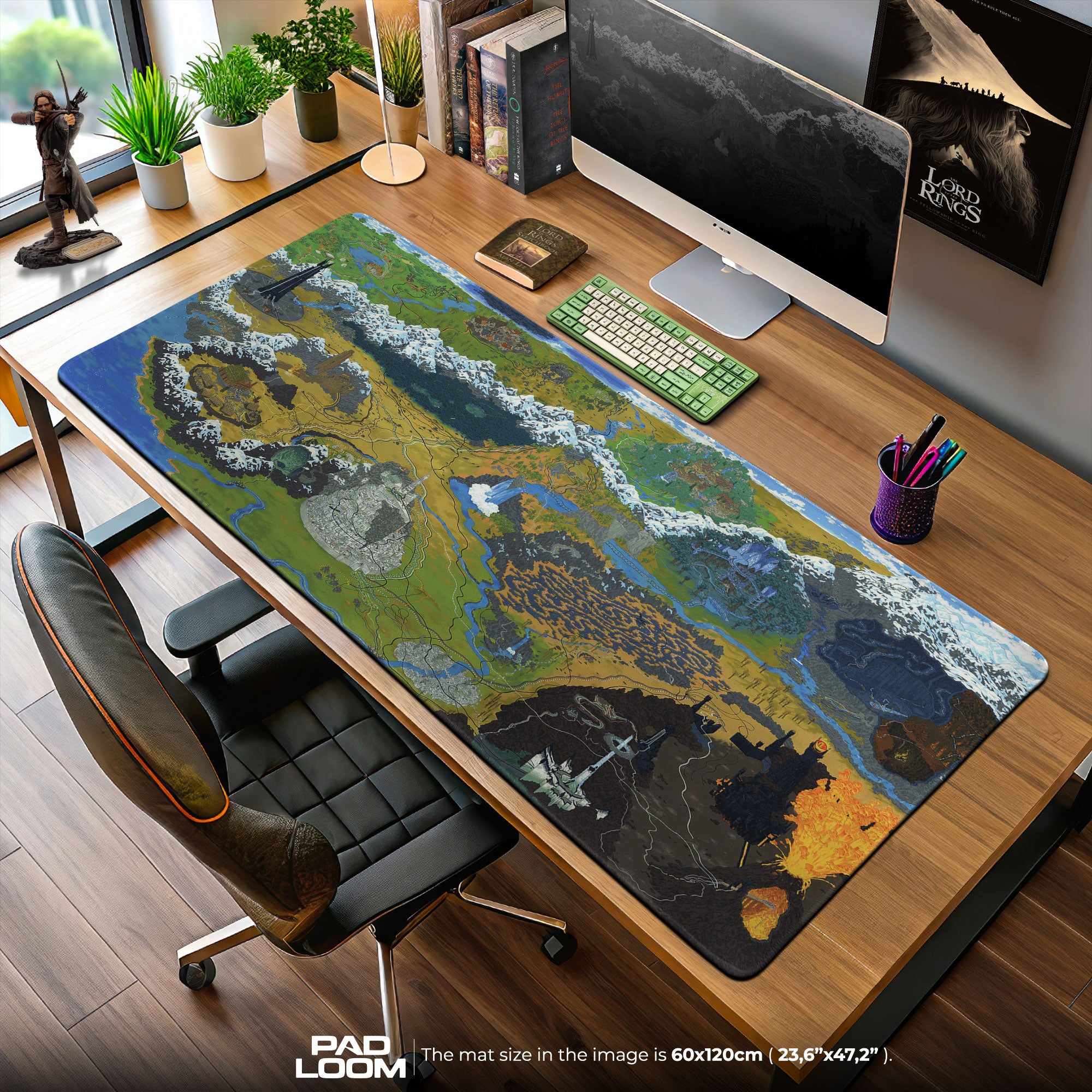 Lord of the Rings Map Mouse Pad, Mordor Lands Gaming Desk Mat