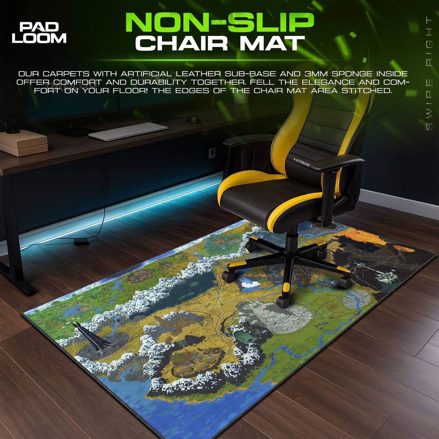 Lord of the Rings Map Mouse Pad, Mordor Lands Gaming Desk Mat Padloom