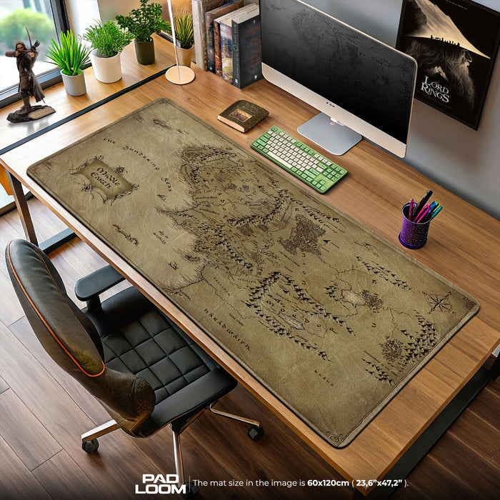 Lord of the Rings Middle-earth Map Mouse Pad, Fantasy Gaming Desk Mat Padloom