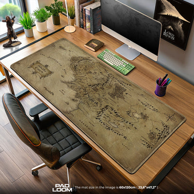 Lord of the Rings Middle-earth Map Mouse Pad, Fantasy Gaming Desk Mat