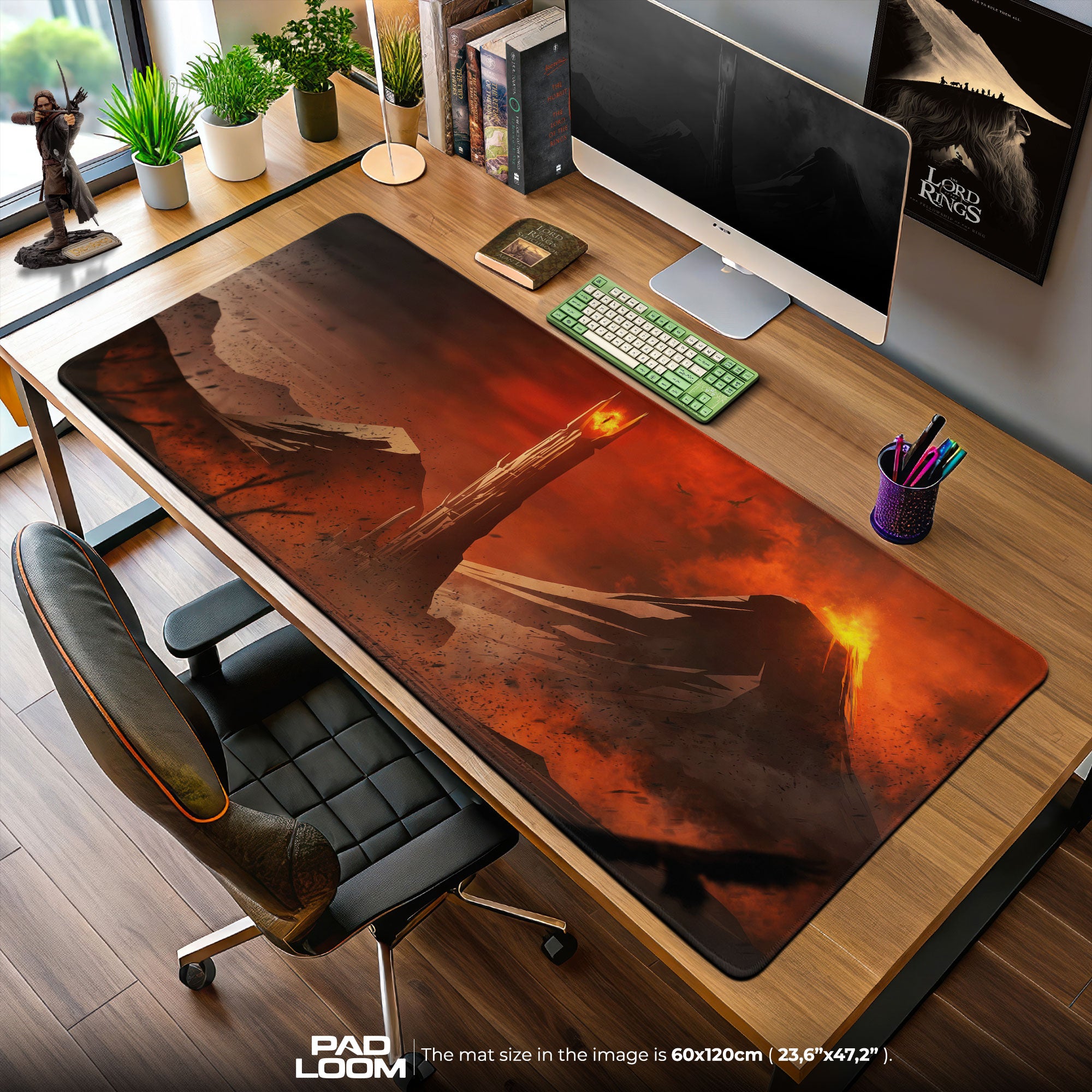 Lord of the Rings Mordor Eye Mouse Pad, Fantasy Gaming Desk Mat