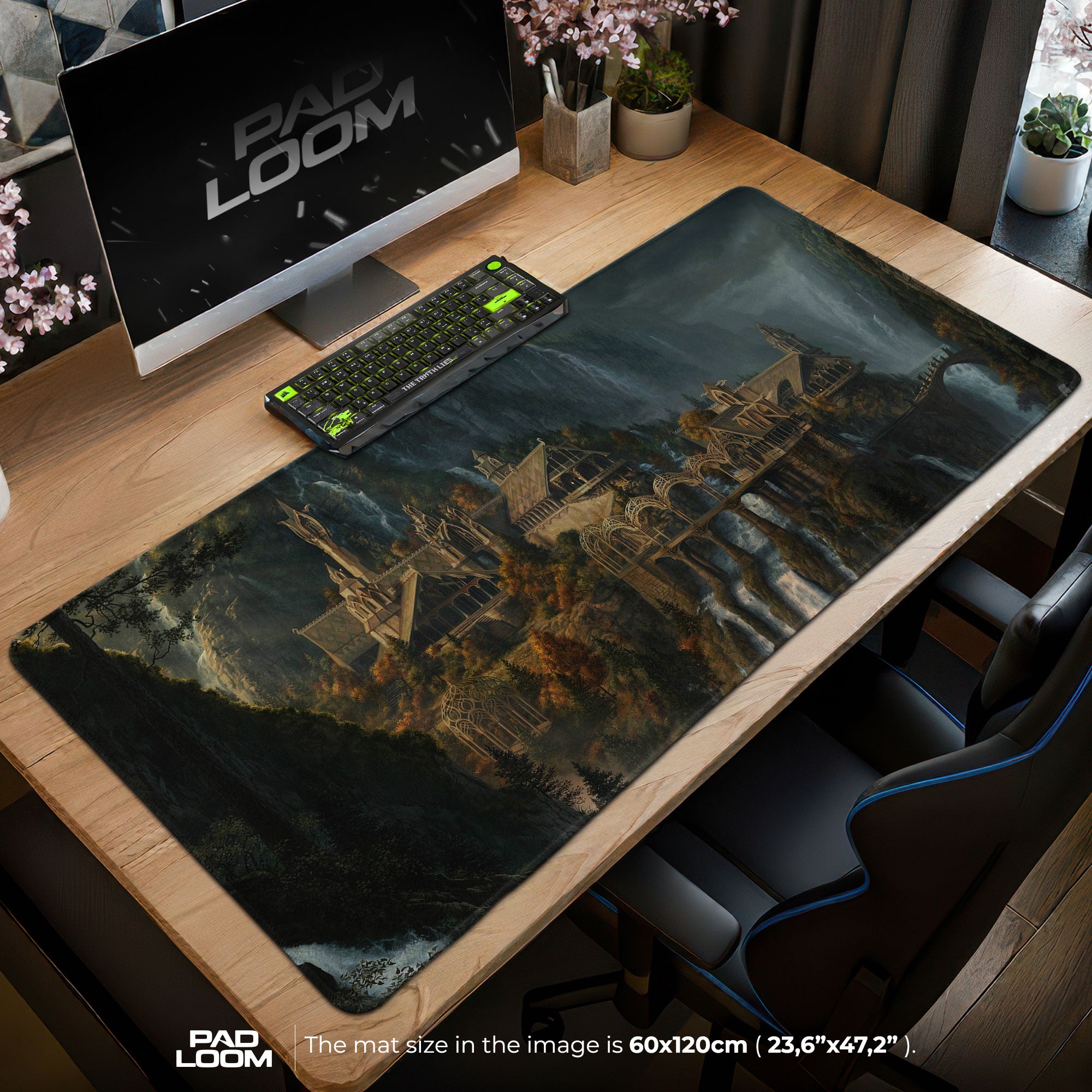 Lord of the Rings Mouse Pad - Elven Haven Gaming Desk Mat