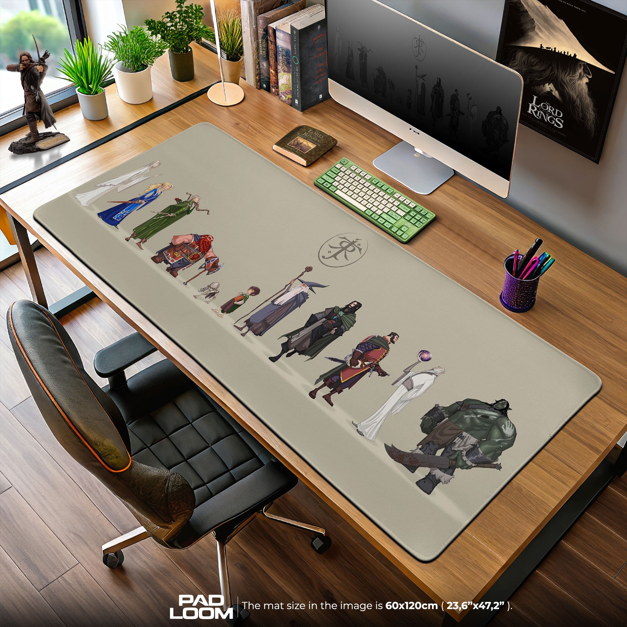 Lord of the Rings Mouse Pad, Fellowship Art Gaming Desk Mat
