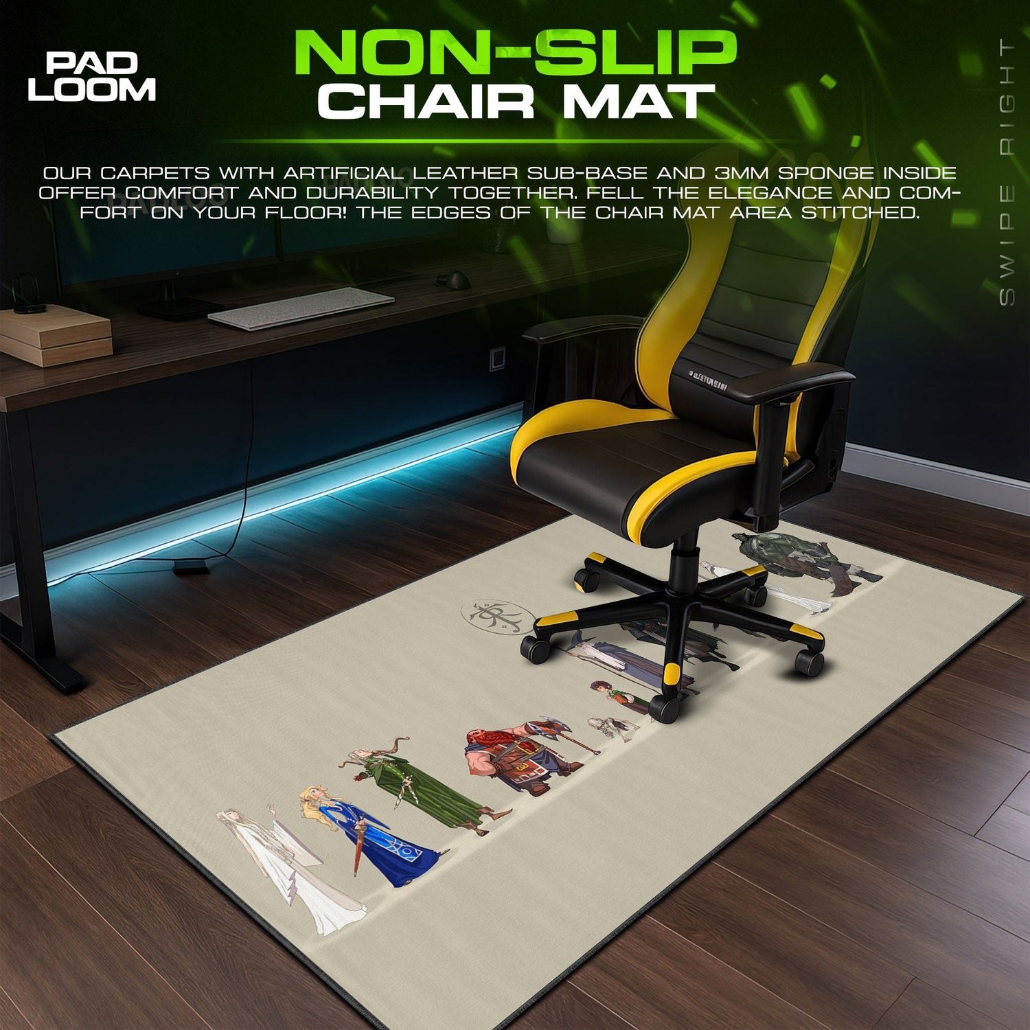 Lord of the Rings Mouse Pad, Fellowship Art Gaming Desk Mat Padloom