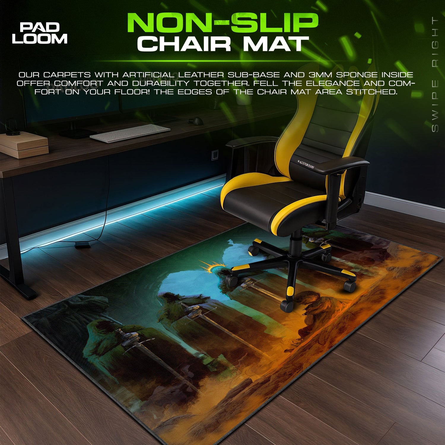 Lord of the Rings Mouse Pad, Nazgûl Shadows Gaming Desk Mat Padloom