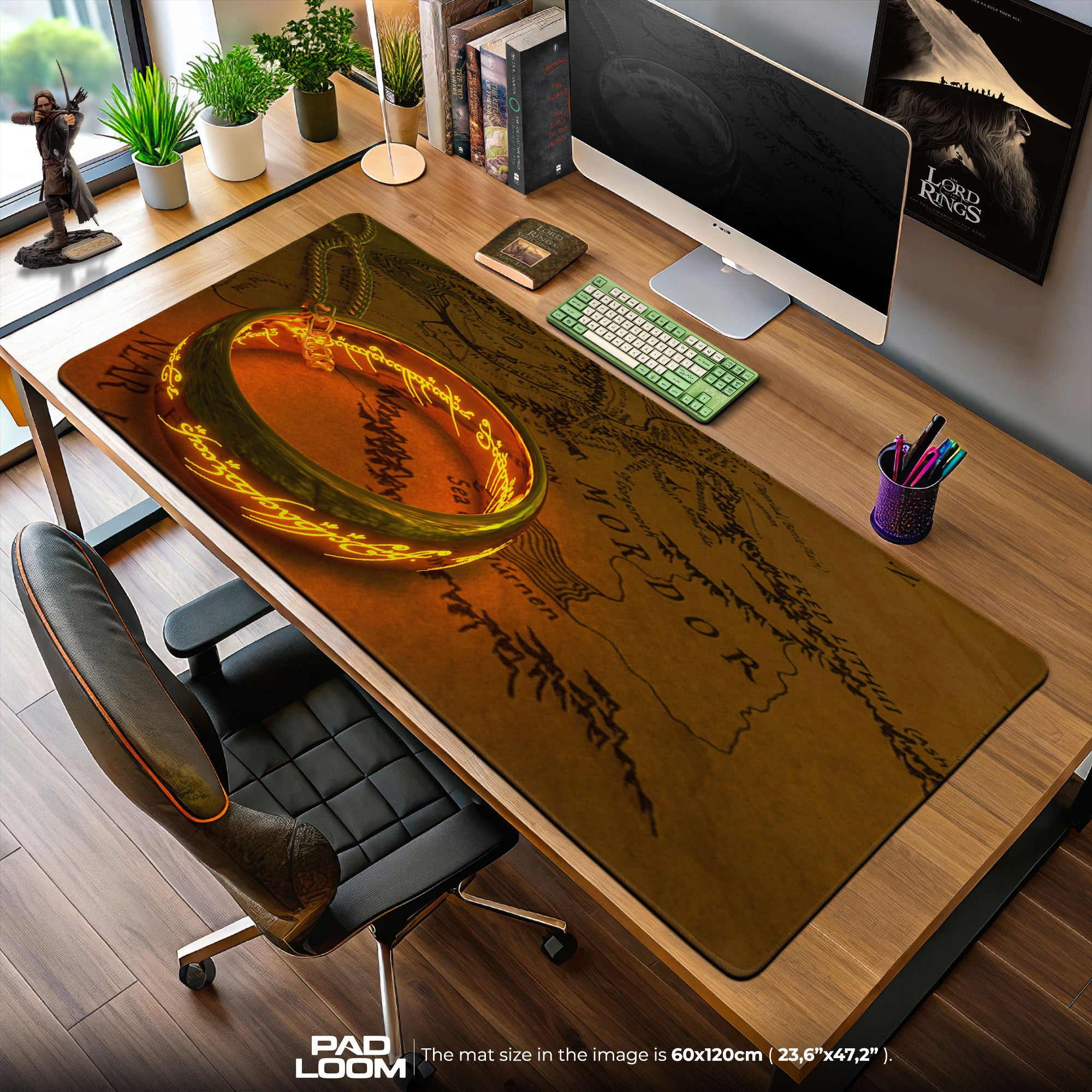 Lord of the Rings Mouse Pad, One Ring Map Gaming Desk Mat