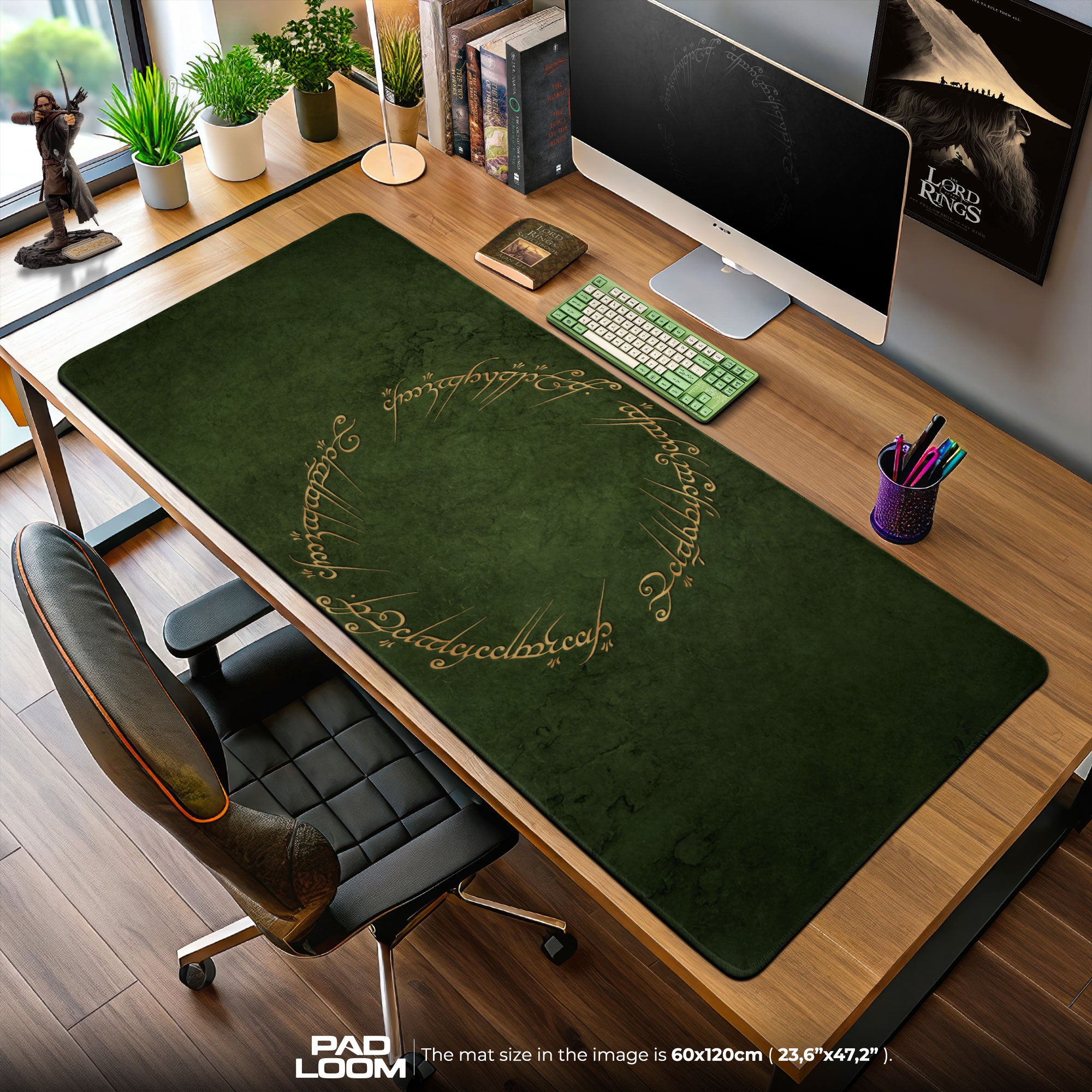 Lord of the Rings Mouse Pad, One Ring Script Gaming Desk Mat