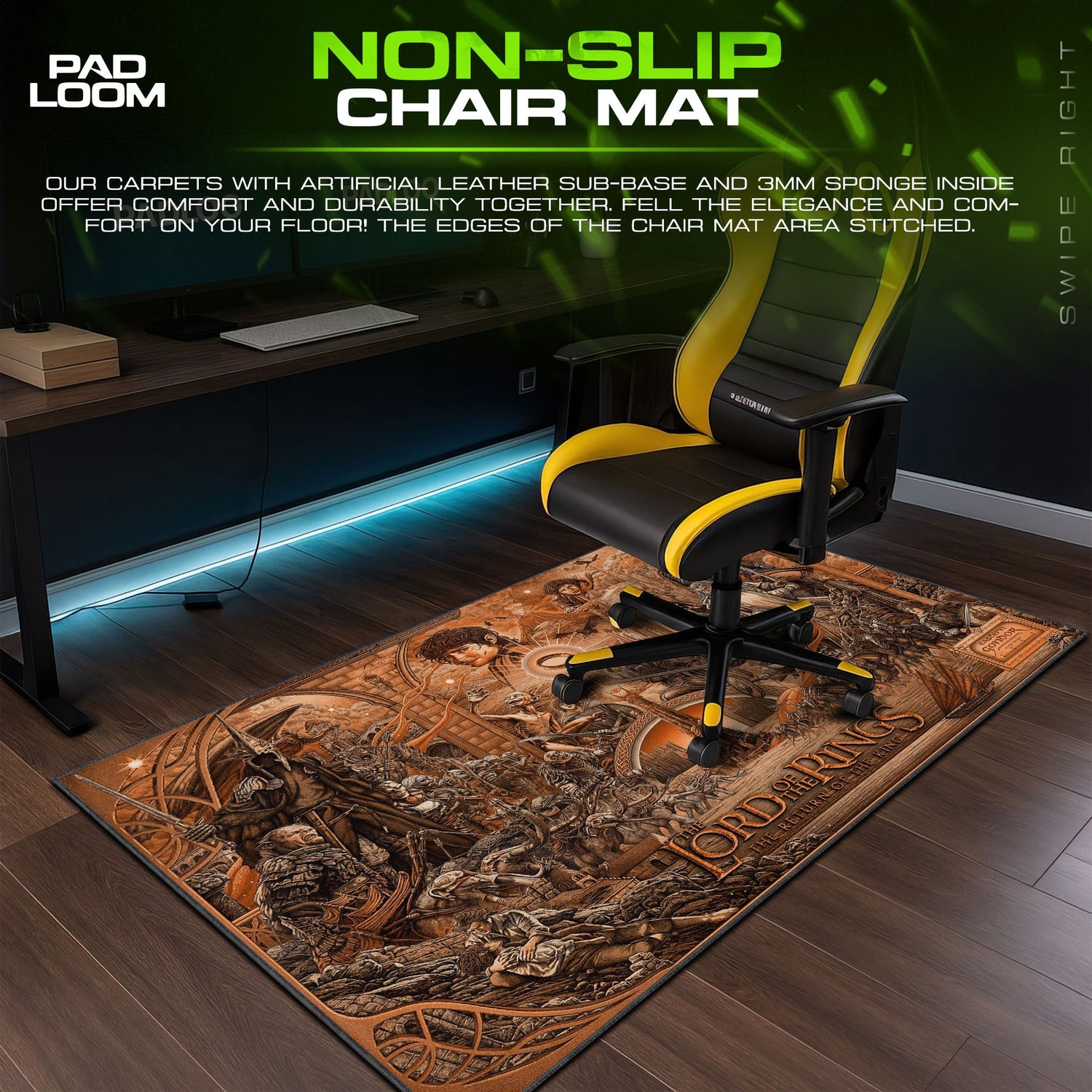 Lord of the Rings Mouse Pad, Return of the King Art Gaming Desk Mat Padloom