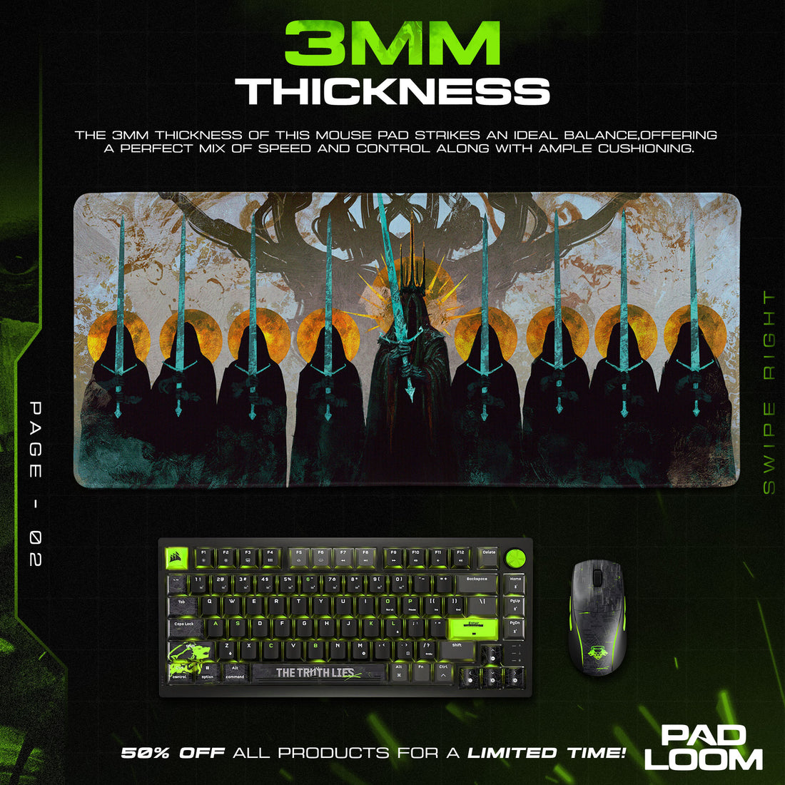 Lord of the Rings Mouse Pad, Ringwraiths Gaming Desk Mat