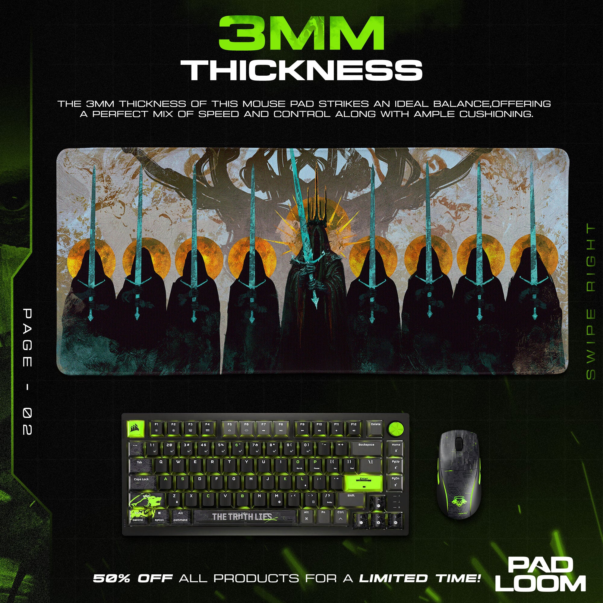 Lord of the Rings Mouse Pad, Ringwraiths Gaming Desk Mat