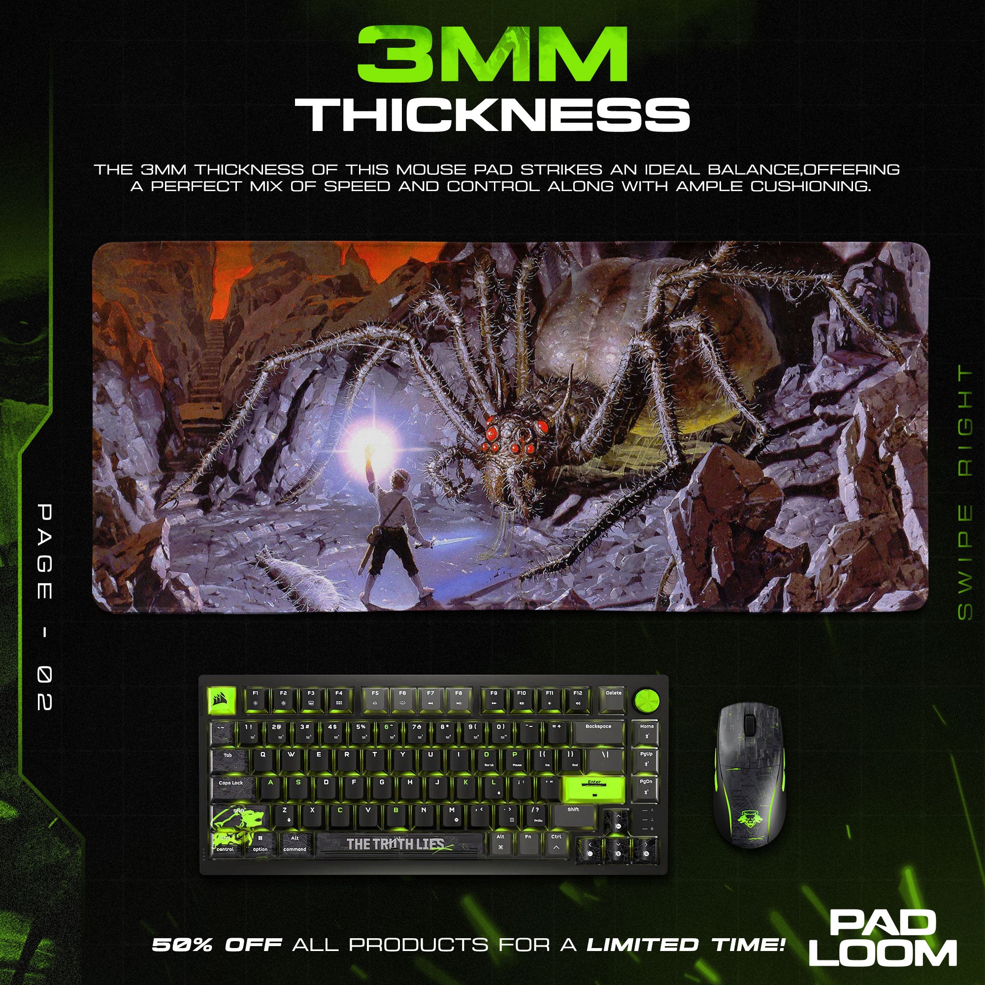 Lord of the Rings Mouse Pad, Shelob’s Lair Gaming Desk Mat