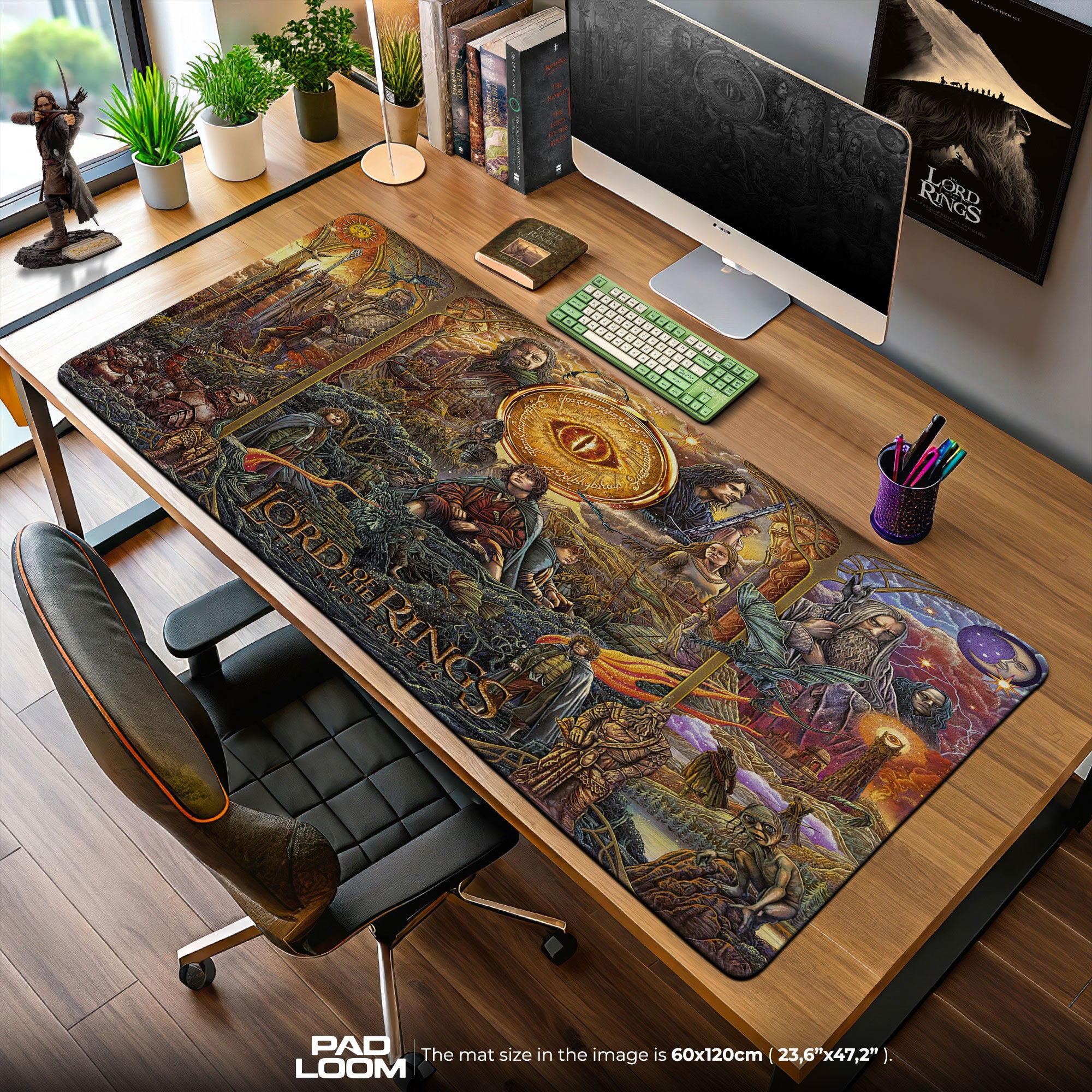Lord of the Rings Mouse Pad, Two Towers Art Gaming Desk Mat