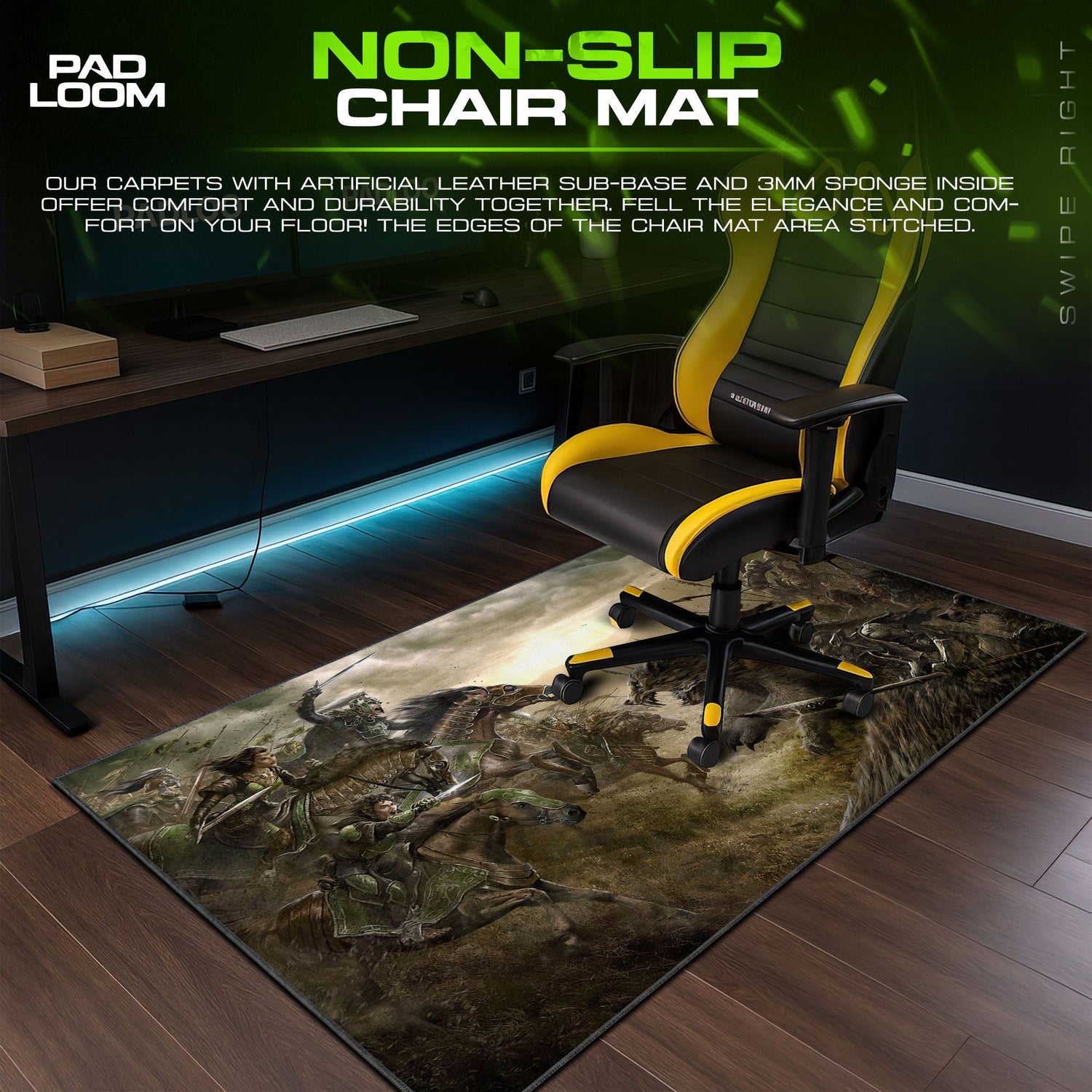 Lord of the Rings Riders of Rohan Mouse Pad, Fantasy Gamer Desk Mat Padloom