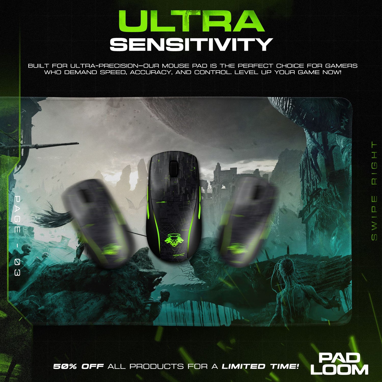 Lords of the Fallen Mouse Pad, Dark Ruins Gamer Desk Mat Padloom