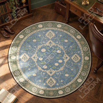 Lotusteich Runder Teppich - Blumenteppich rund