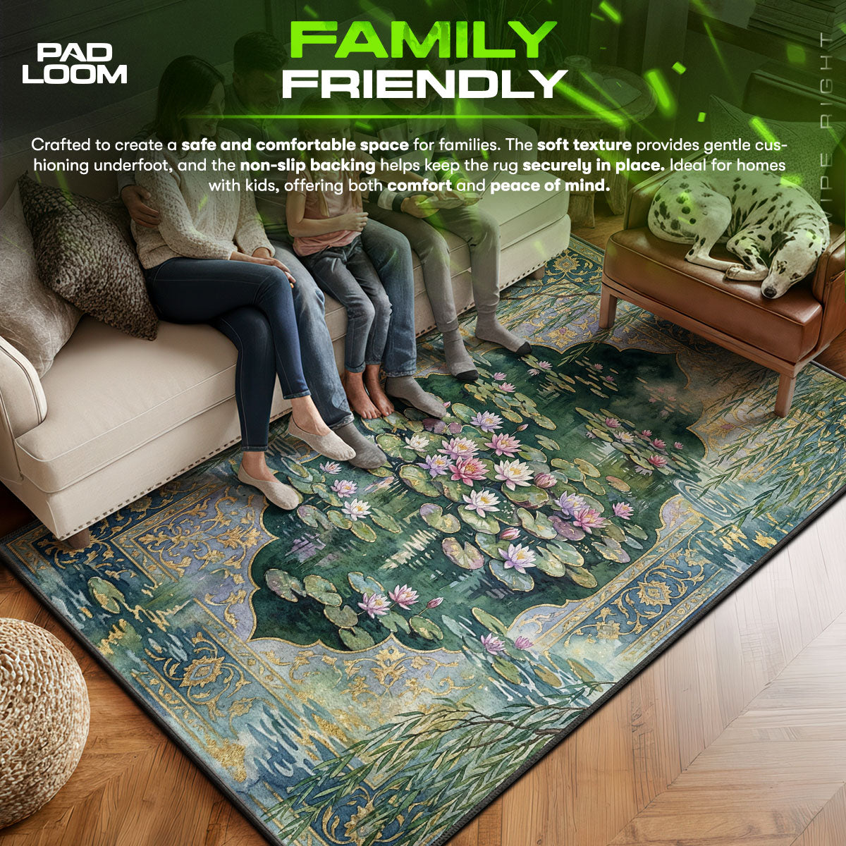Area character design printed on rug